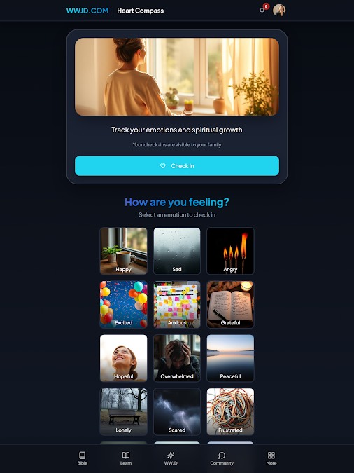WWJD.COM SuperApp on tablet