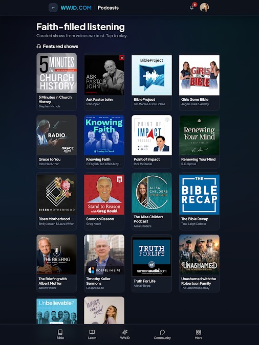 WWJD.COM SuperApp on tablet